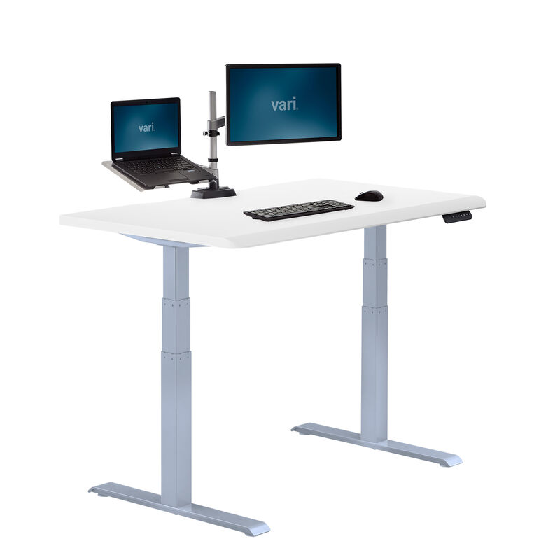 Electric Standing Desk with ComfortEdge in 48x30 White in raised position image number null